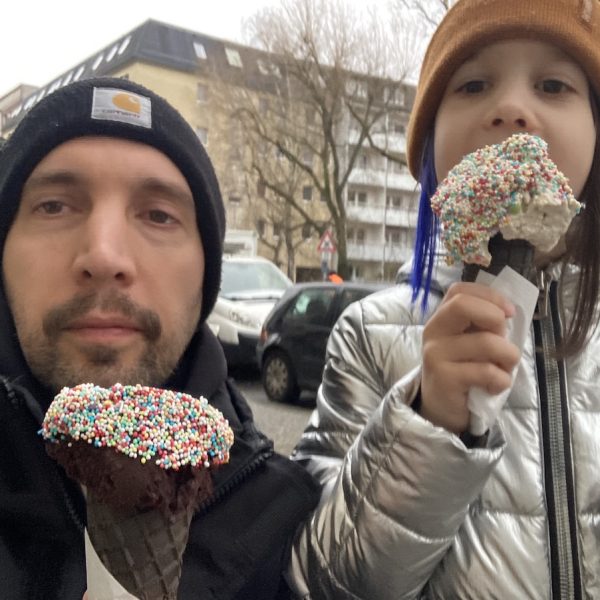 Lena and I eating ice-cream during holidays How to get back into fitness after a break
